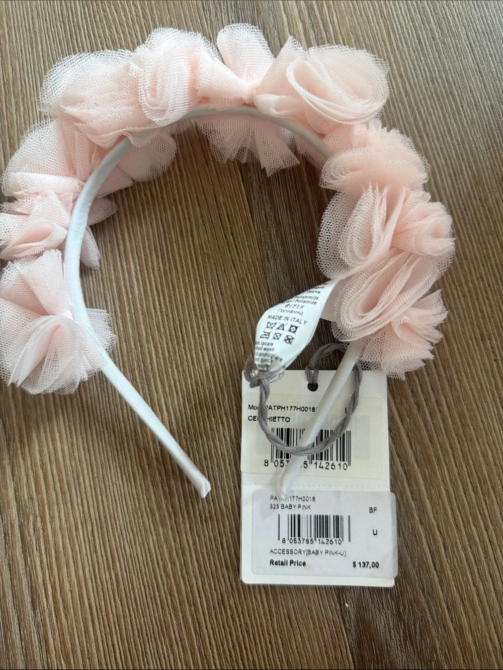 New il gufo headband with tulle flowers